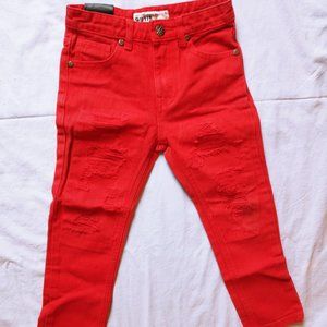 GS115 Jeans Red Distressed Size 6T (Girls)